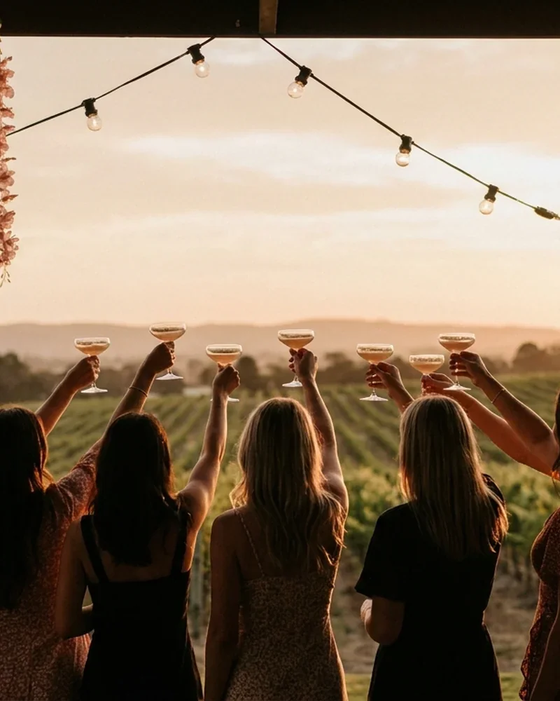 An Adelaide hens night celebration at golden hour