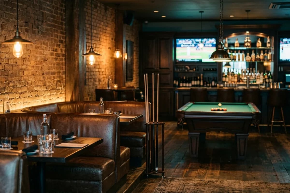 A bucks party venue with long brewery tables and beer paddles ready for the group