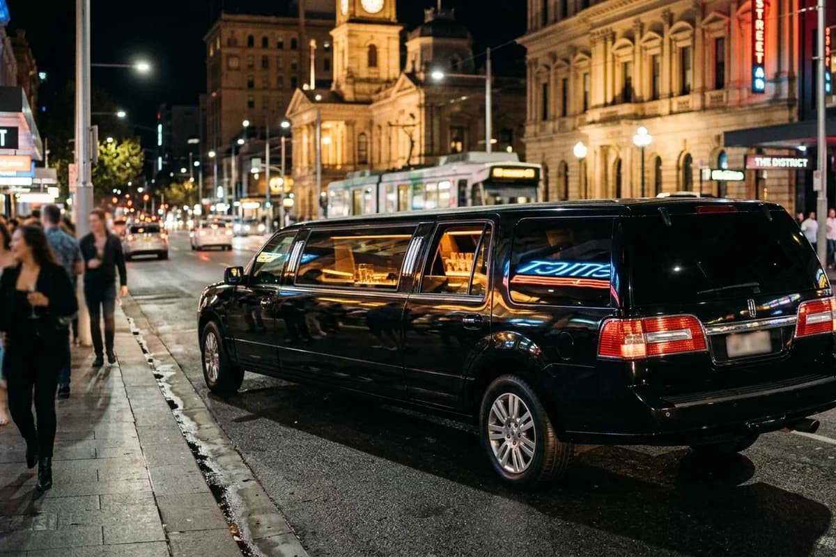 A party bus ready to move a bucks group between venues in Adelaide